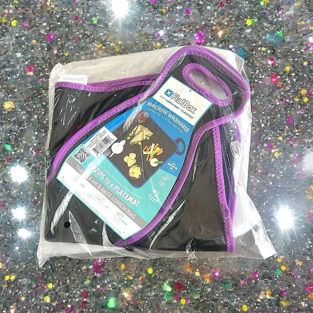 FabFitFun X FlatBox Plus Design And Sandwich Bag in Purple/Black NWT